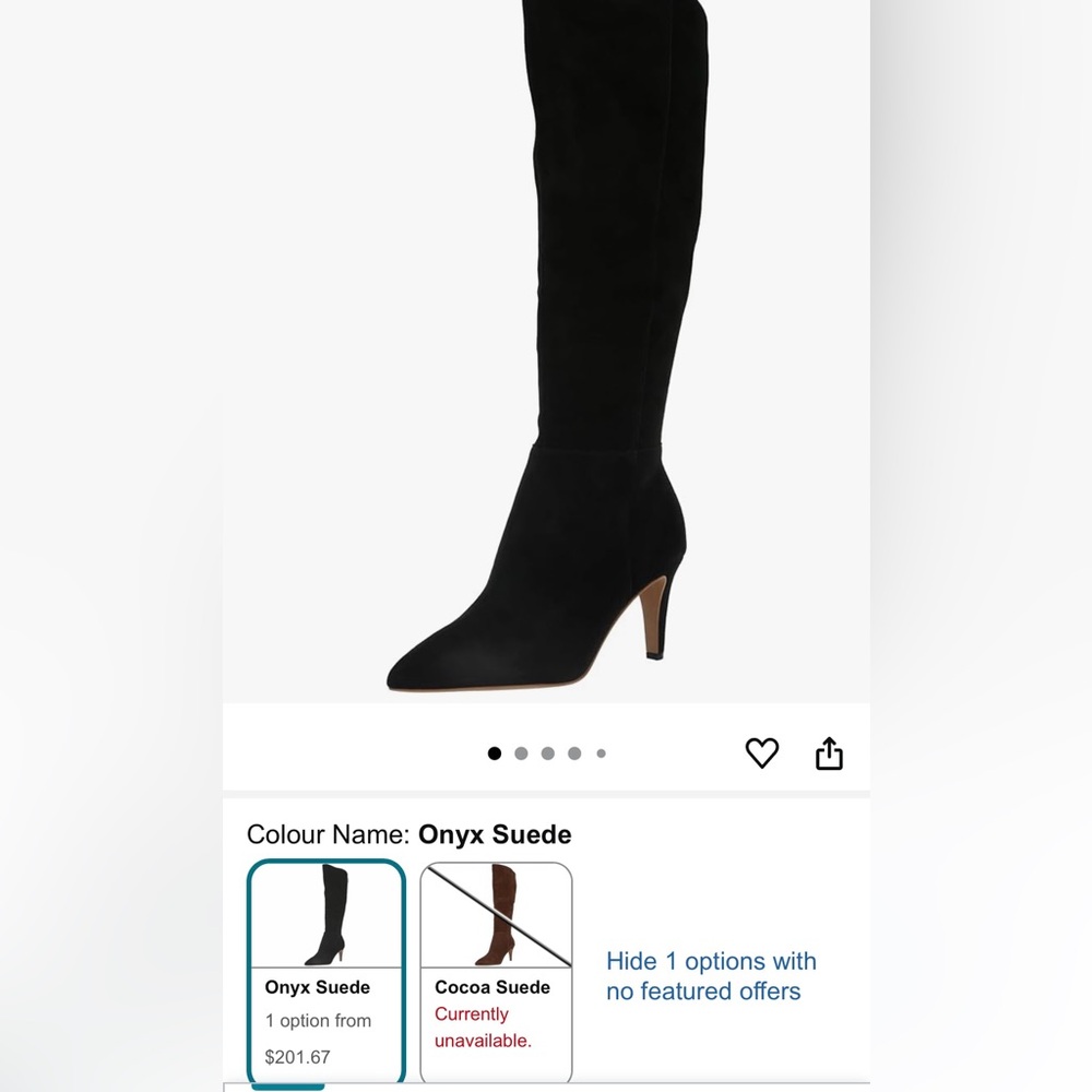 Dolce Vita Onyx Haze Suede Knee-high Black Boots - Picture 2 of 5